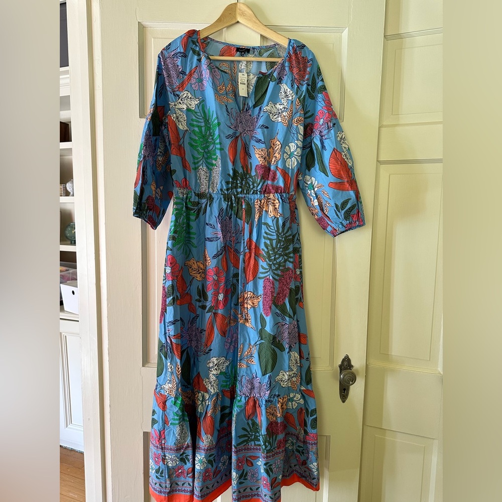 Talbots Modern Poplin Puff Sleeve Dress - Joyful Floral